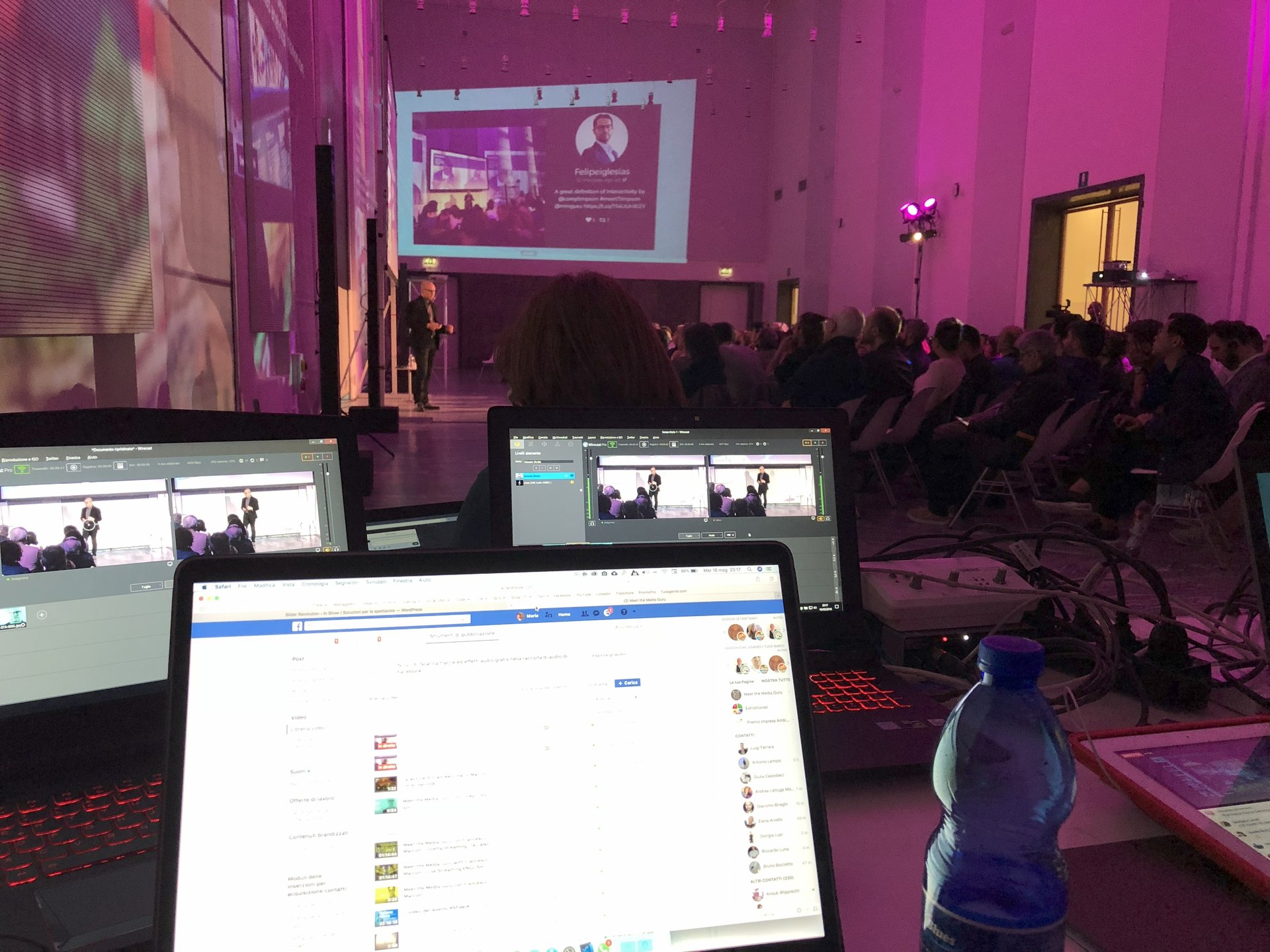 Regia Wirecast durante evento dal vivo